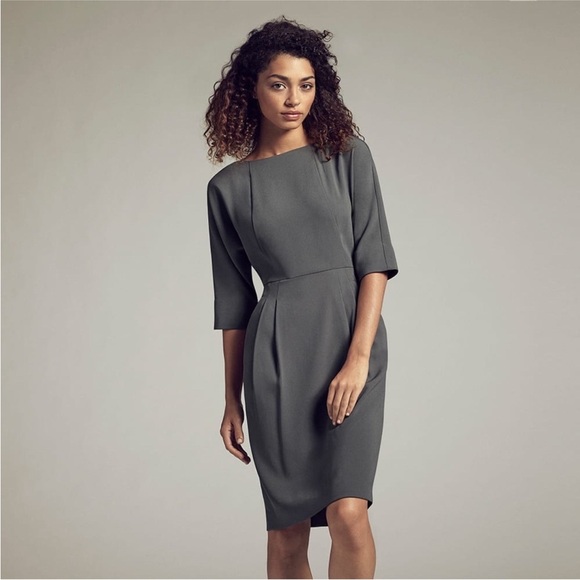 MM LaFleur Grey Mei 3/4 Sleeve Pocket Shift Dress in Monsoon Size 2 - Picture 15 of 15